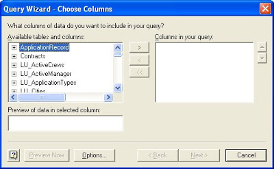 date parameters in microsoft query wizard